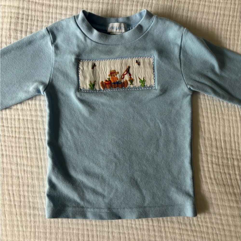 Fisherman Hand Smocked Long Sleeve Shirt 18m